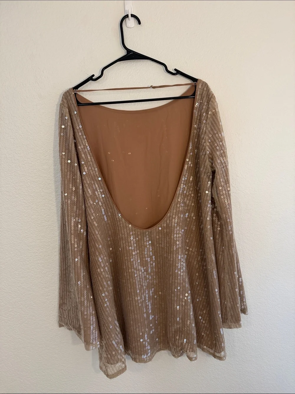 Reformation Sereia Champagne Sequin Dress